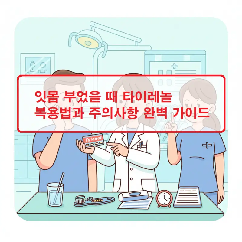 잇몸 부었을 때 타이레놀 복용법과 통증 완화 방법을 설명하는 건강 정보 썸네일