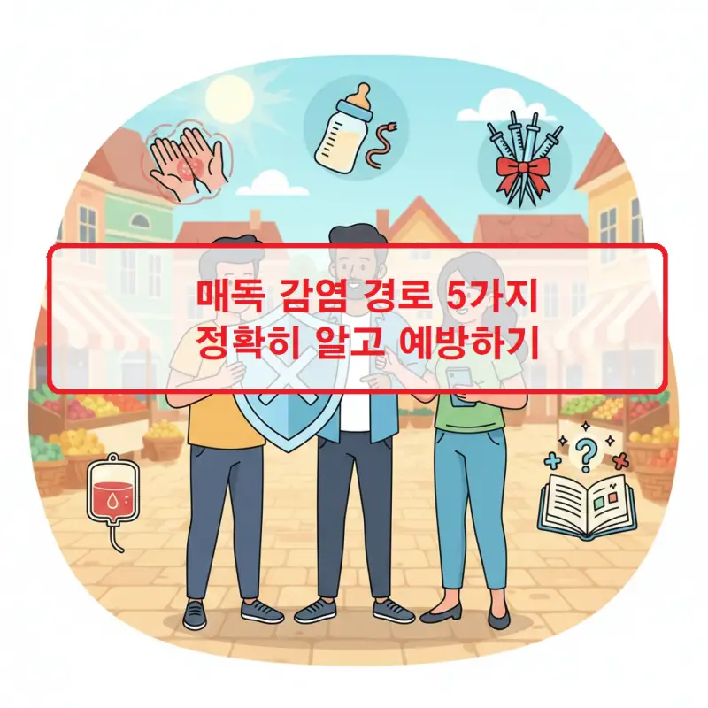 매독 감염 경로 5가지를 설명하는 성병 예방 건강 정보 썸네일