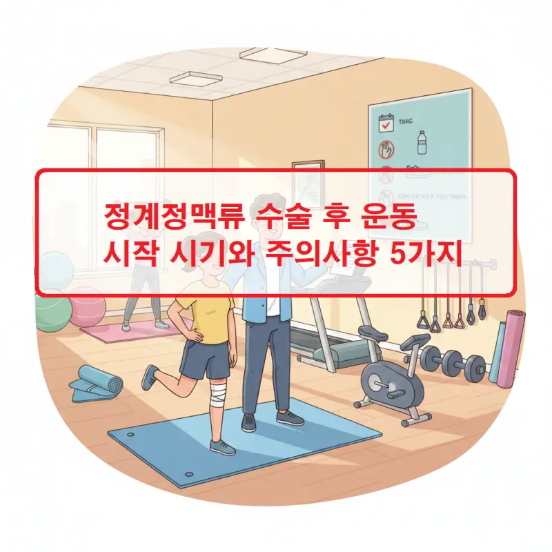 정계정맥류 수술 후 운동 시작 시기와 주의사항을 설명하는 건강 회복 가이드 썸네일