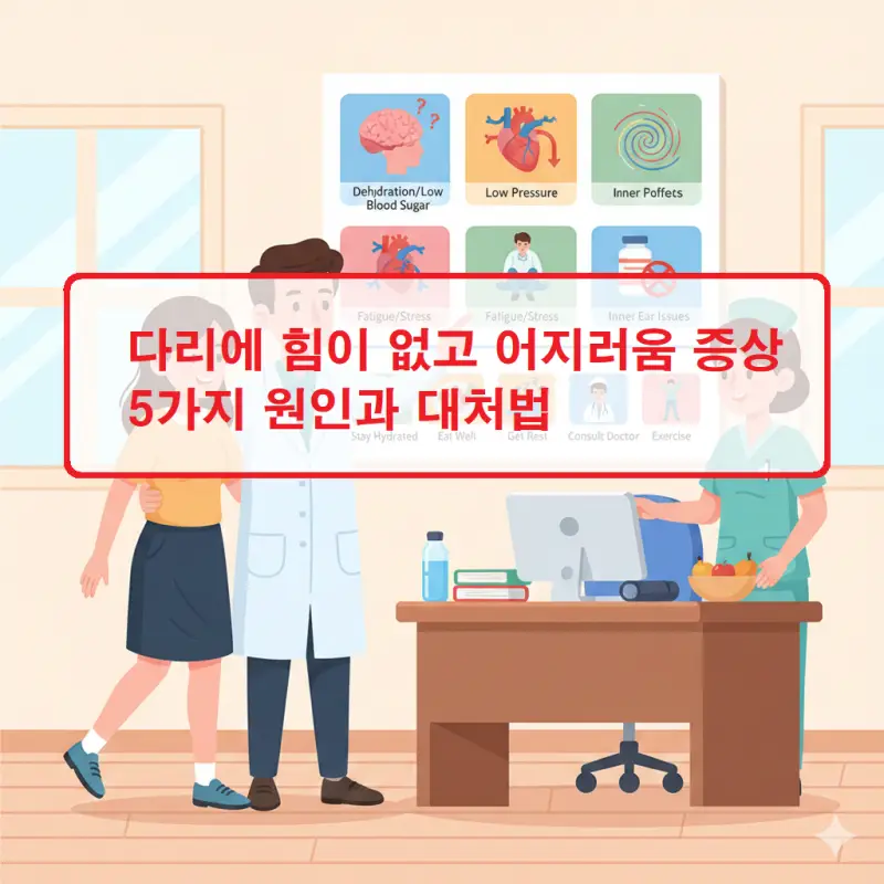 다리에 힘이 없고 어지러움 증상 5가지 원인과 대처법 1 다리에 힘이 없고 어지러움 증상의 5가지 원인과 대처 방법을 설명하는 건강 정보 썸네일