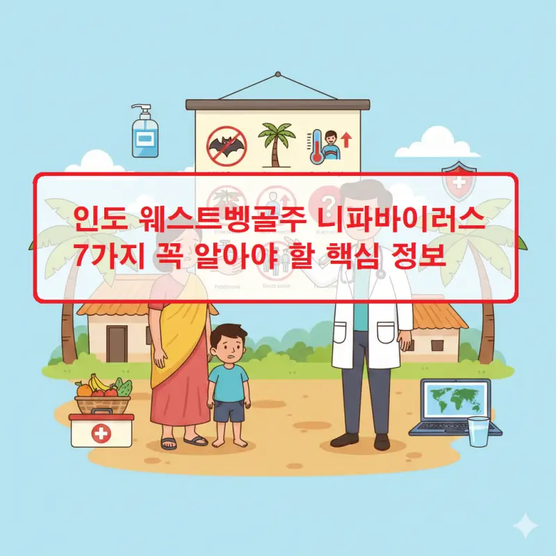 인도 웨스트벵골주 니파바이러스 발생 현황과 예방법을 설명하는 감염병 정보 썸네일