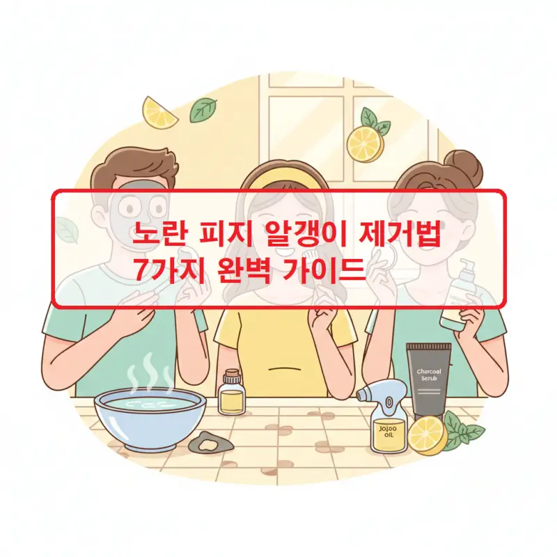 노란 피지 알갱이 제거 방법을 설명하는 피부 관리 정보 썸네일