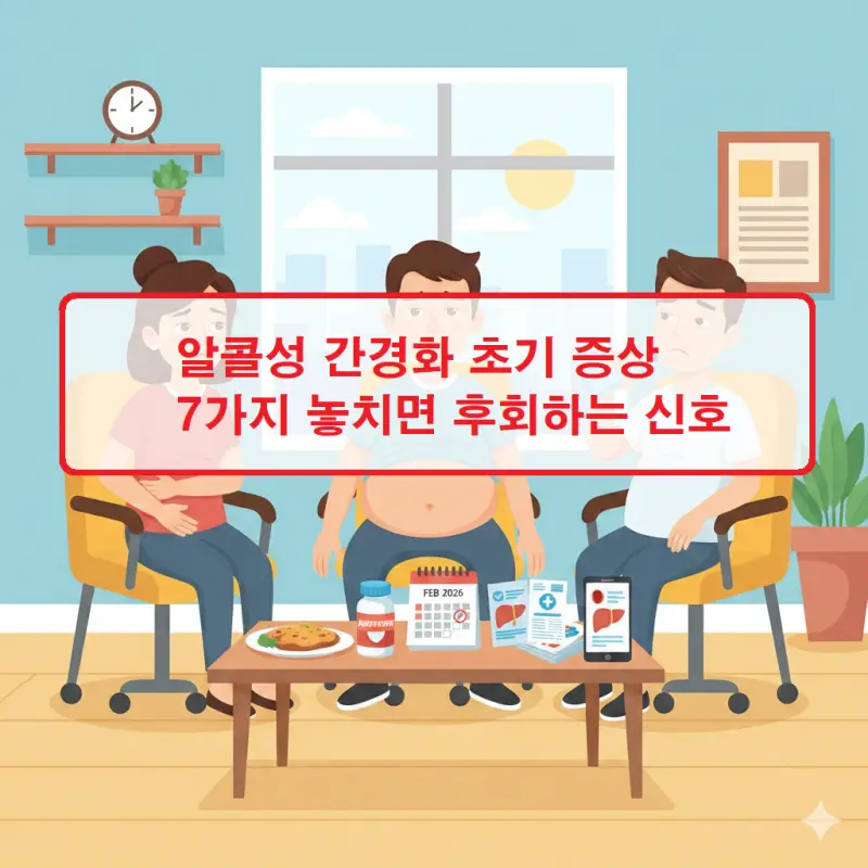알콜성 간경화 초기 증상 7가지를 경고하는 건강 정보 썸네일