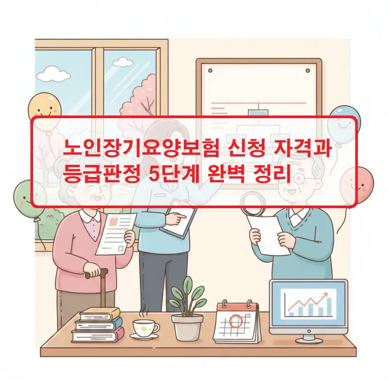 노인장기요양보험 신청 자격과 등급판정 5단계를 안내하는 복지 정책 썸네일
