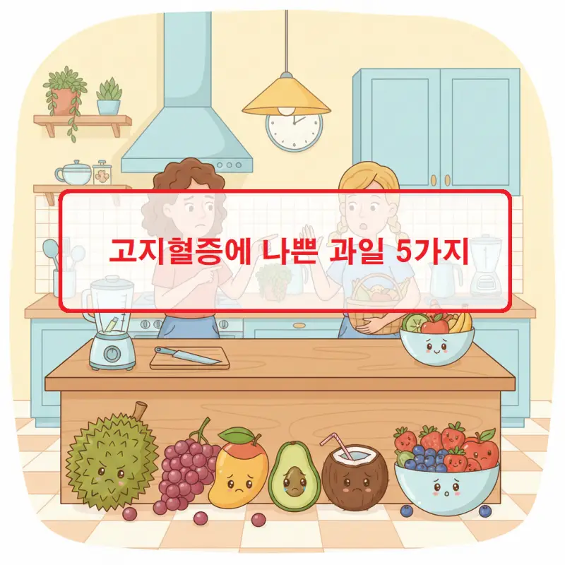 고지혈증에 나쁜 과일 5가지를 소개하는 건강 정보 썸네일