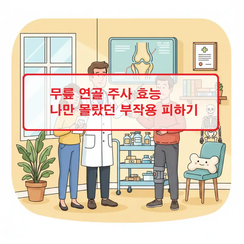 무릎 연골 주사 효능과 부작용을 예방하는 방법을 안내하는 건강 정보 썸네일