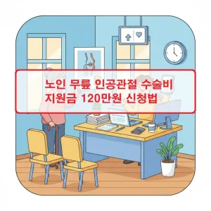 노인 무릎 인공관절 수술비 지원금 120만원 신청 방법을 안내하는 복지 정보 썸네일