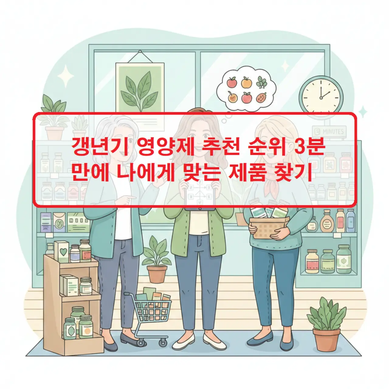 갱년기 영양제 추천 순위를 한눈에 비교할 수 있는 건강 정보 썸네일