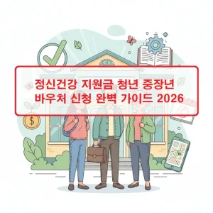 정신건강 지원금 청년·중장년 바우처 신청 방법을 안내하는 2026년 복지 정책 썸네일