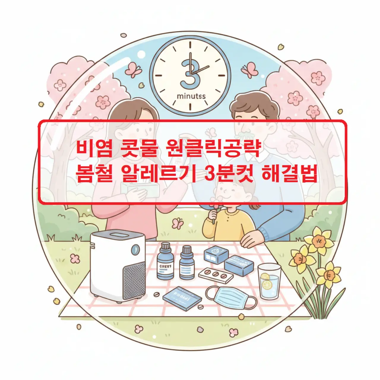 비염 콧물 원클릭공략으로 봄철 알레르기 증상을 3분 만에 해결하는 방법을 담은 건강 정보 썸네일