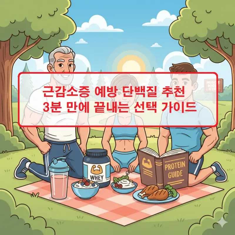 근감소증 예방 단백질 선택 방법을 3분 안에 안내하는 건강 정보 썸네일
