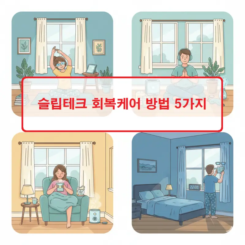 슬립테크 회복케어 방법 5가지를 소개하는 수면 건강 정보 썸네일