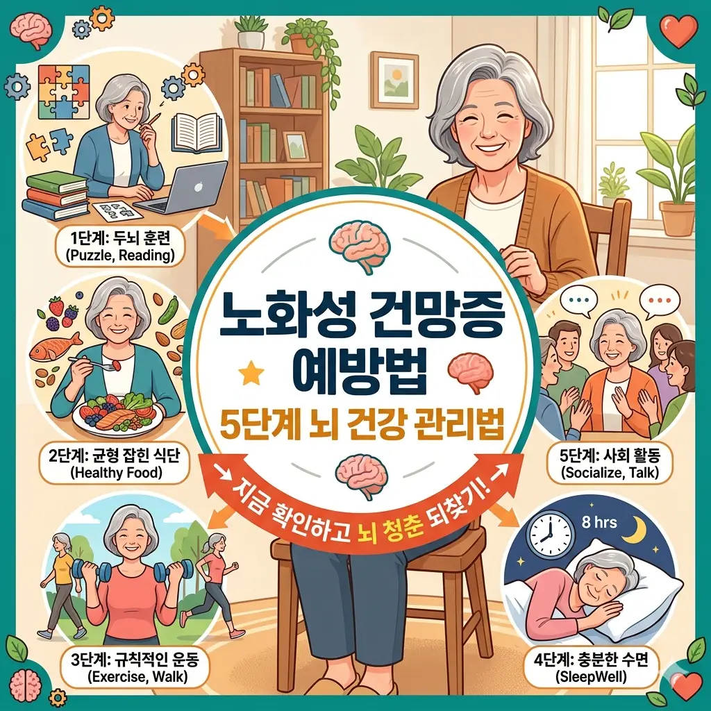 노화성 건망증 예방법 5단계로 정리한 뇌 건강 관리법을 안내하는 건강 정보 썸네일