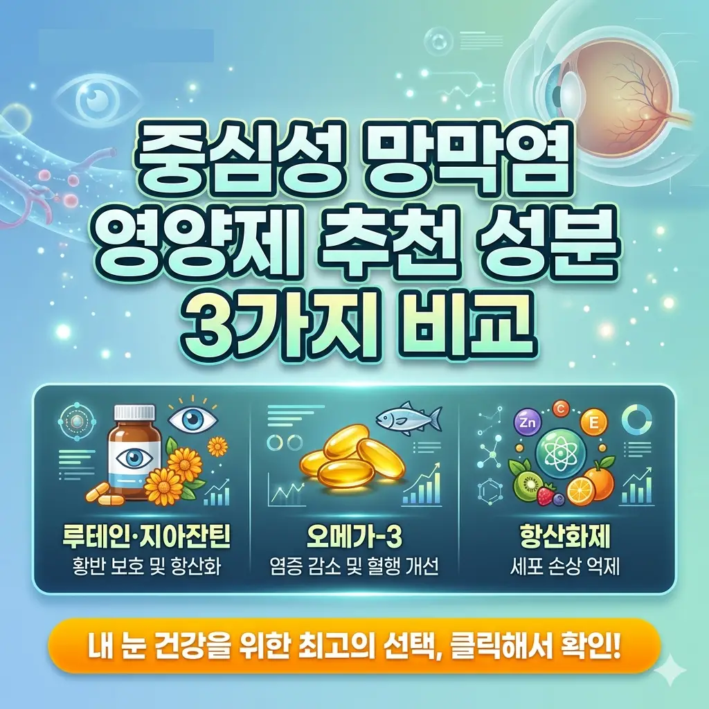 중심성 망막염 영양제 추천 성분 3가지를 비교 분석한 눈 건강 정보 썸네일