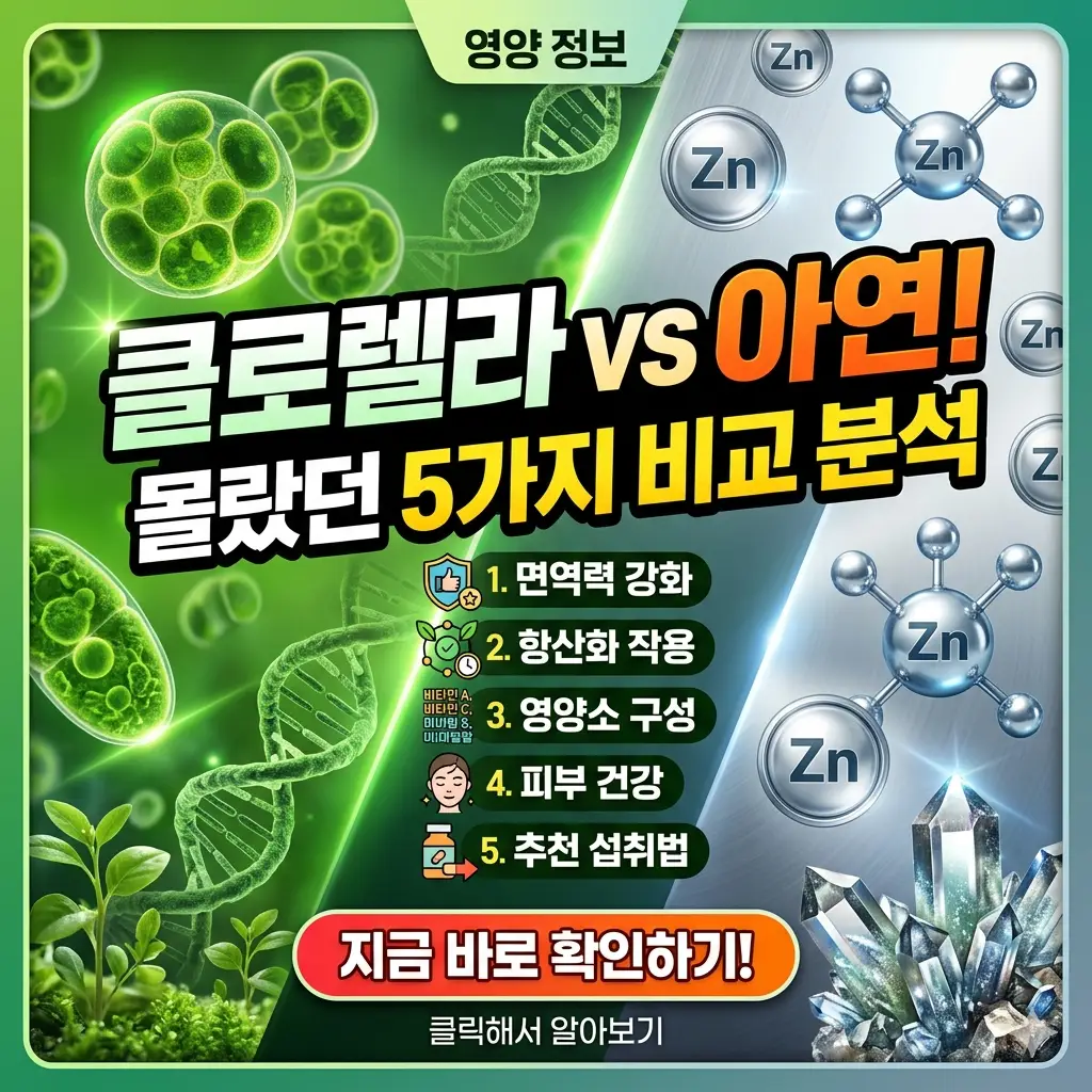클로렐라 아연 차이 몰랐던 5가지 비교 분석 1 클로렐라 아연 차이 5가지를 비교 분석한 영양제 정보 썸네일