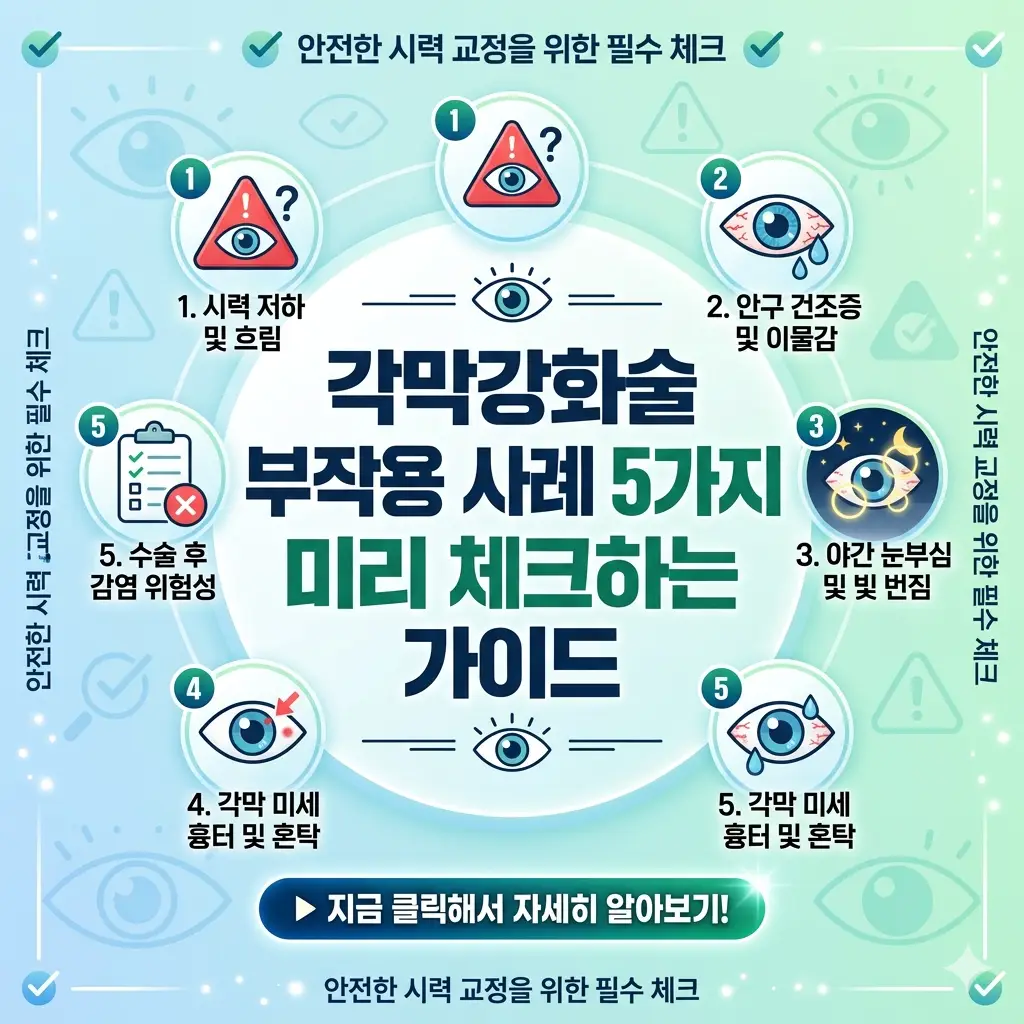 각막강화술 부작용 사례 5가지를 미리 확인하고 대비하는 방법을 안내하는 눈 건강 정보 썸네일