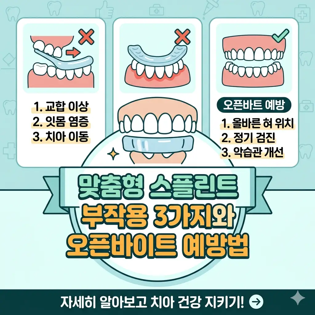 맞춤형 스플린트 부작용 3가지와 오픈바이트 예방법을 안내하는 치과 교정 정보 썸네일