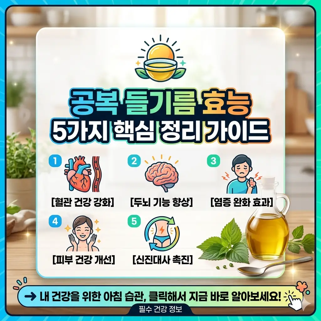 공복 들기름 효능 5가지를 핵심만 골라 정리한 건강 식품 정보 안내 썸네일