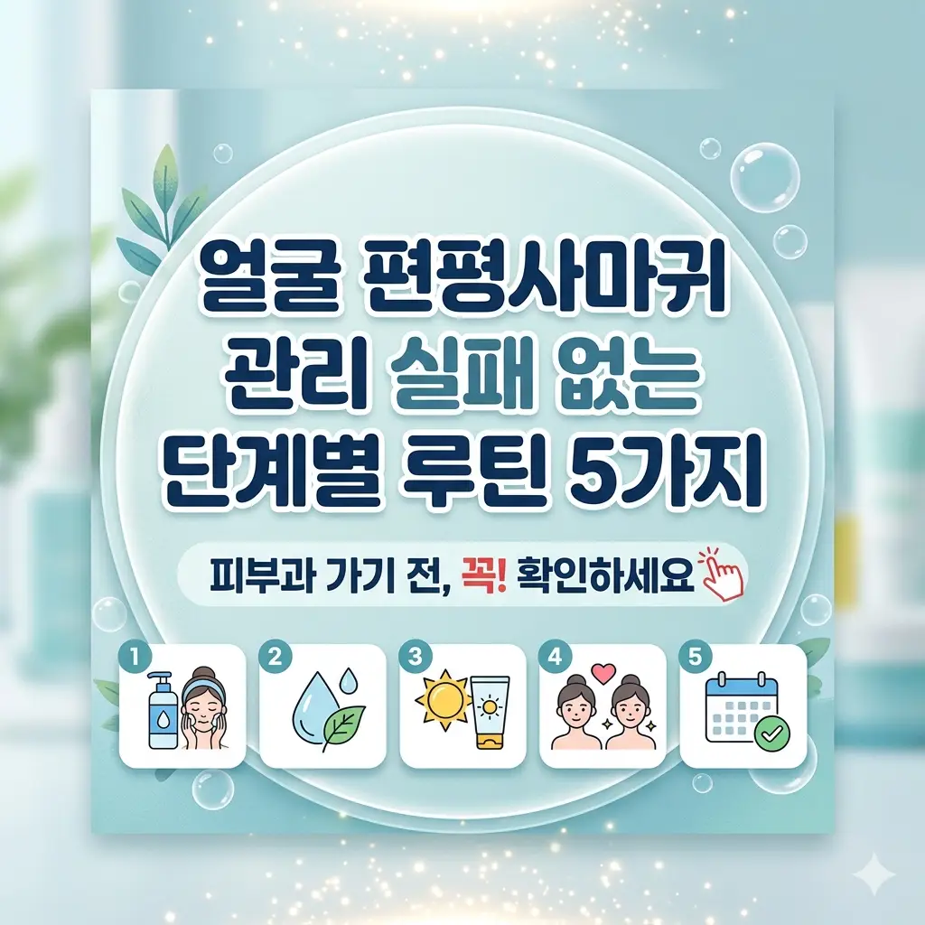 얼굴 편평사마귀 관리 실패 없는 단계별 루틴 5가지 1 얼굴 편평사마귀 관리를 위한 단계별 스킨케어 루틴과 주의사항을 정리한 가이드 이미지