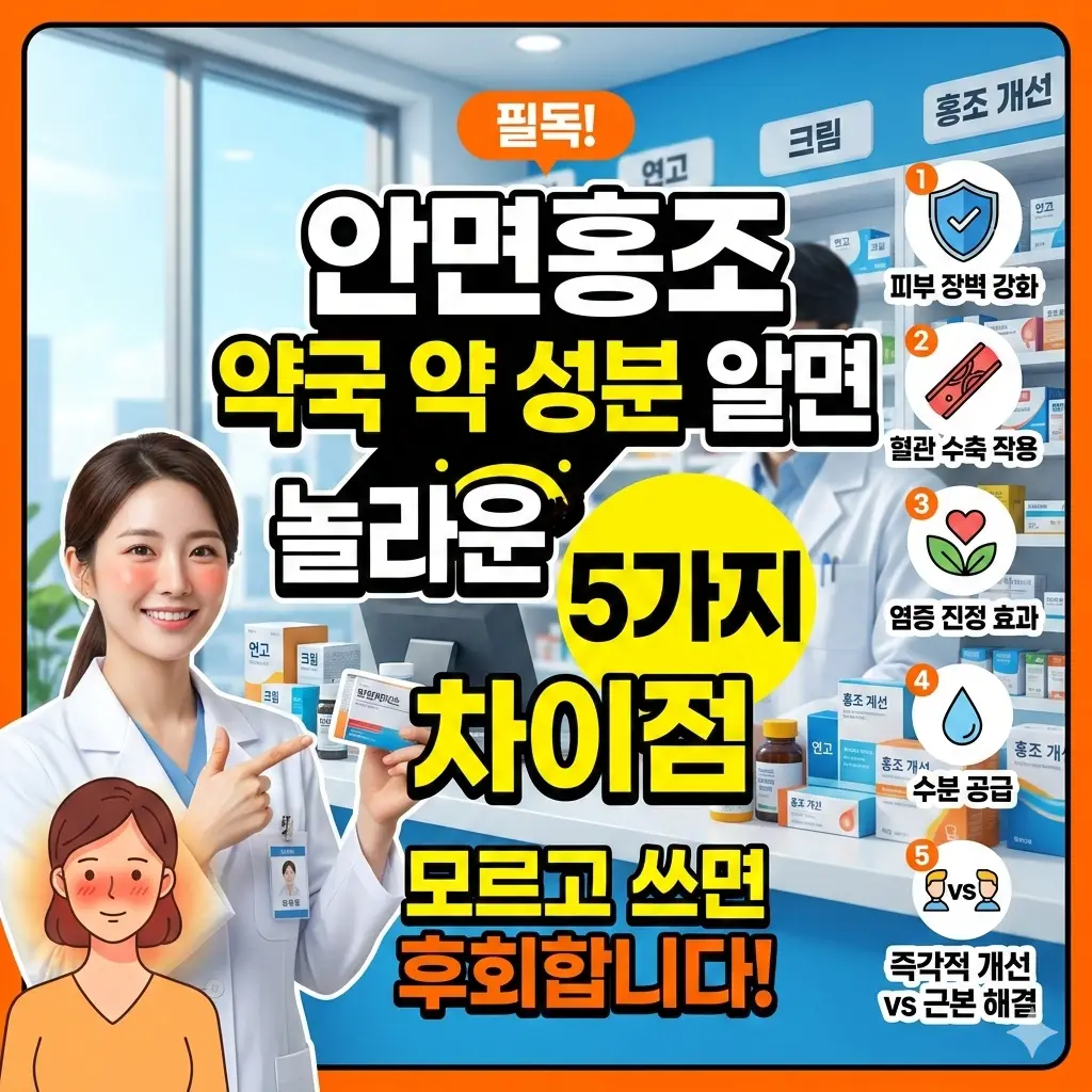 안면홍조 약국 약 성분 알면 놀라운 5가지 차이점 1 안면홍조 약국 약 성분별 놀라운 5가지 차이점을 비교 분석한 건강 정보 썸네일
