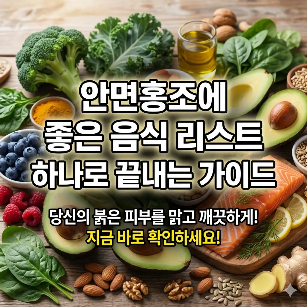 안면홍조에 좋은 음식 리스트를 한눈에 정리한 건강 정보 썸네일