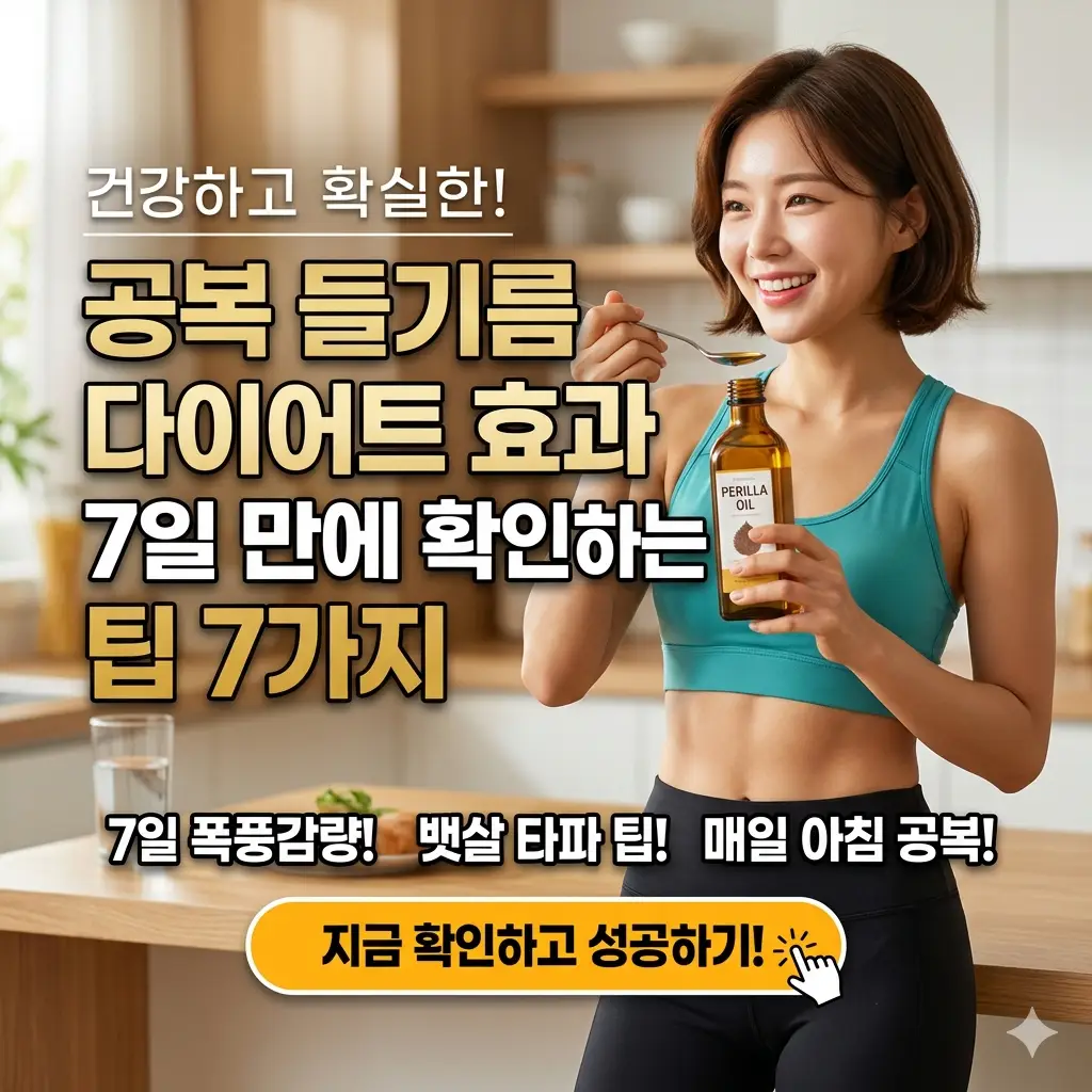 공복 들기름 다이어트 효과를 7일 만에 확인하는 팁 7가지를 소개하는 건강 썸네일