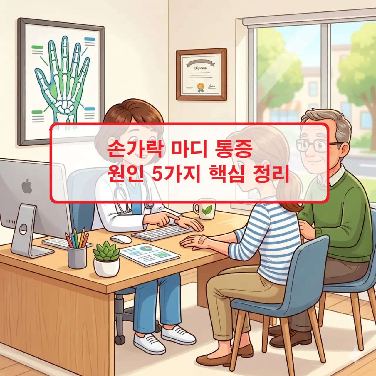 퇴행성 관절염부터 류마티스까지 손가락 마디 통증 원인 5가지를 부위별로 설명하는 건강 인포그래픽