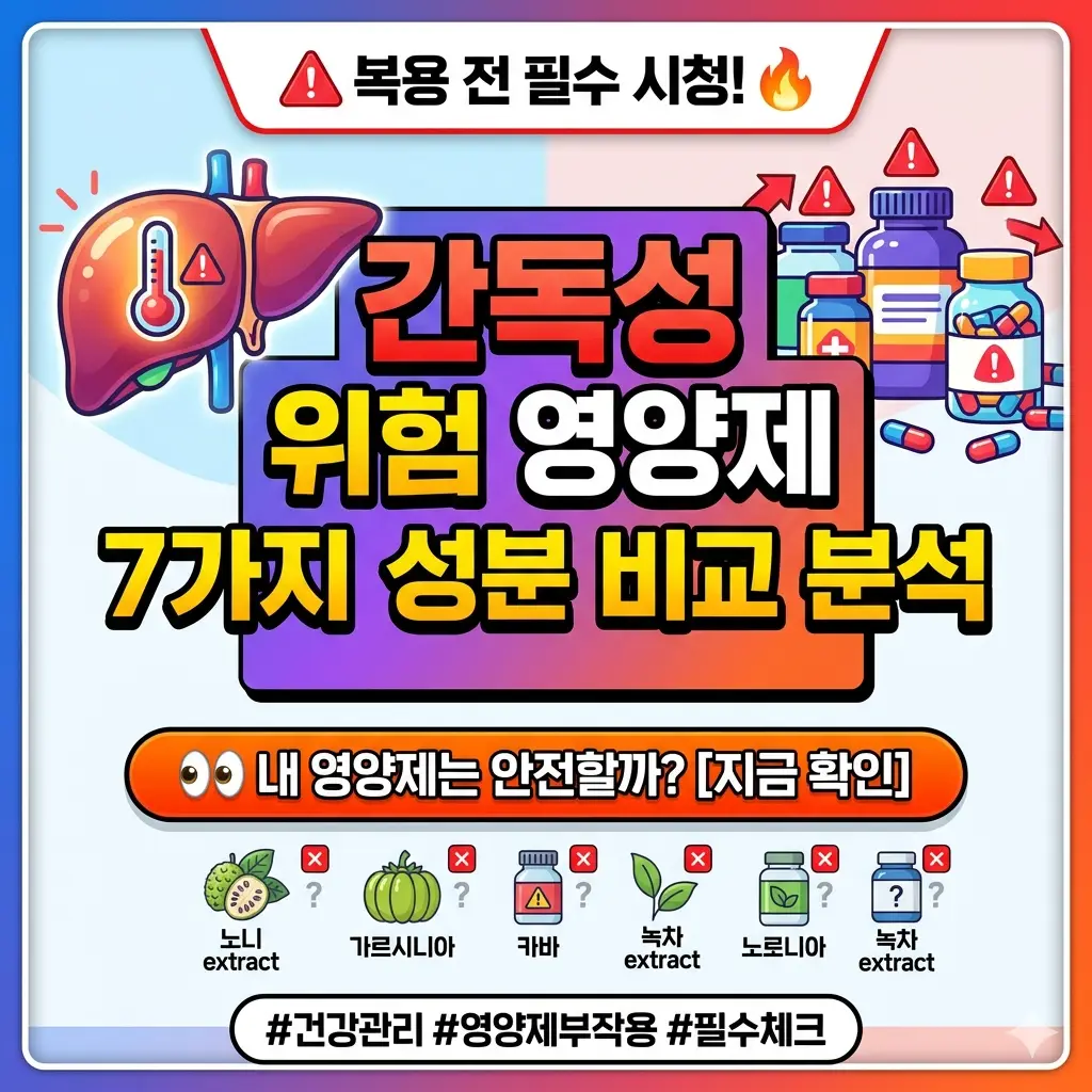 간독성 위험 영양제 7가지 성분을 비교 분석한 건강 정보 썸네일
