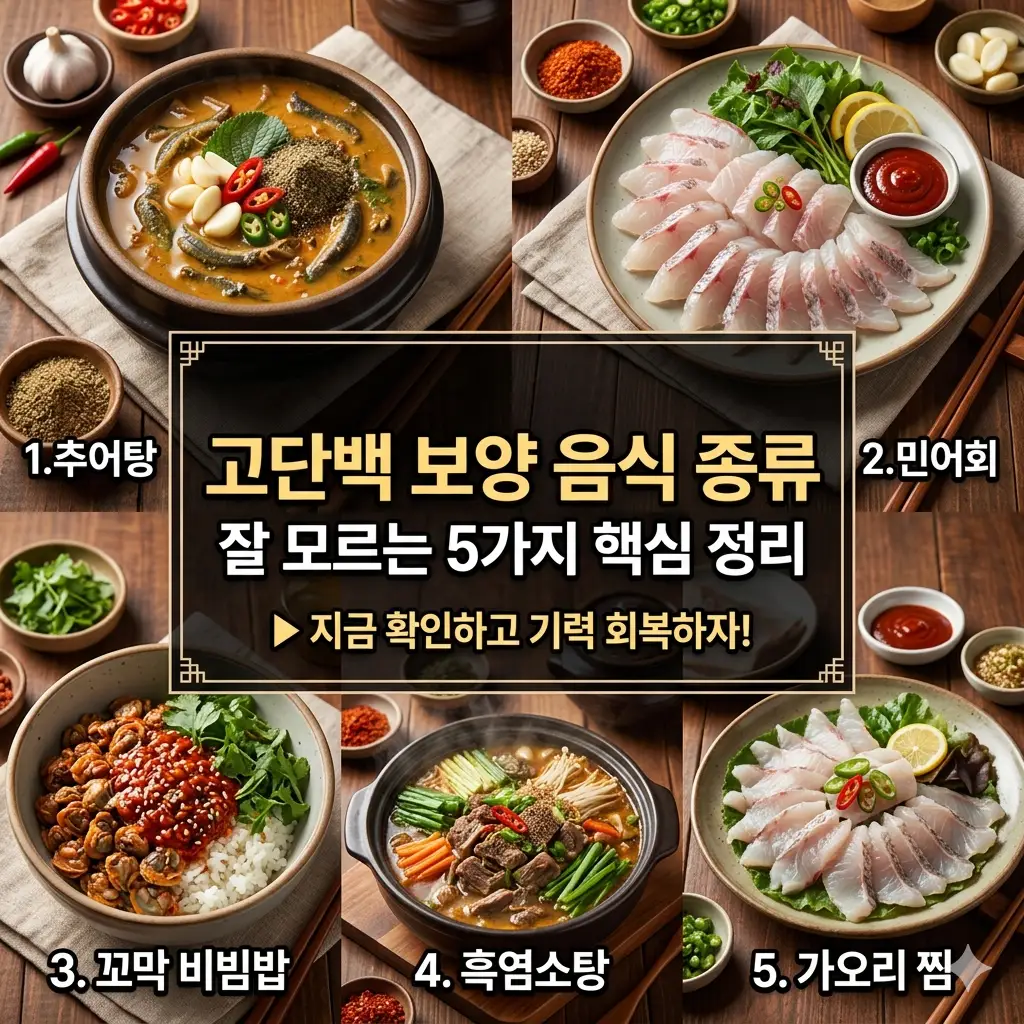 고단백 보양 음식 종류 중 잘 알려지지 않은 핵심 5가지를 정리한 영양 건강 정보 콘텐츠 썸네일