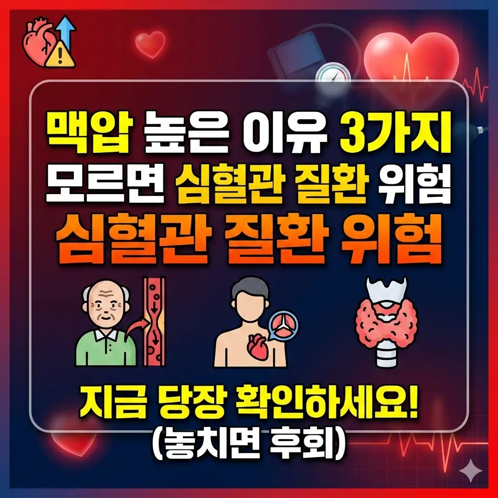 맥압 높은 이유 3가지와 심혈관 질환 위험성을 경고하는 건강 정보 썸네일
