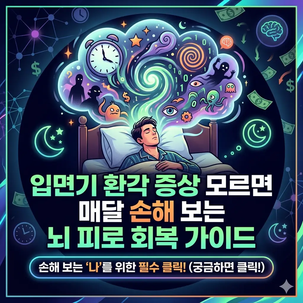 입면기 환각 증상 모르면 매달 손해 보는 뇌 피로 회복 가이드 1 입면기 환각 증상의 원인과 뇌 피로를 회복하는 건강 가이드를 담은 안내 이미지