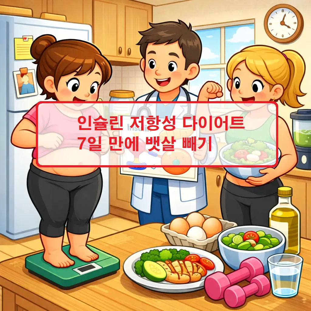 인슐린 저항성 다이어트 7일 플랜으로 뱃살을 효과적으로 빼는 방법을 소개하는 건강 썸네일