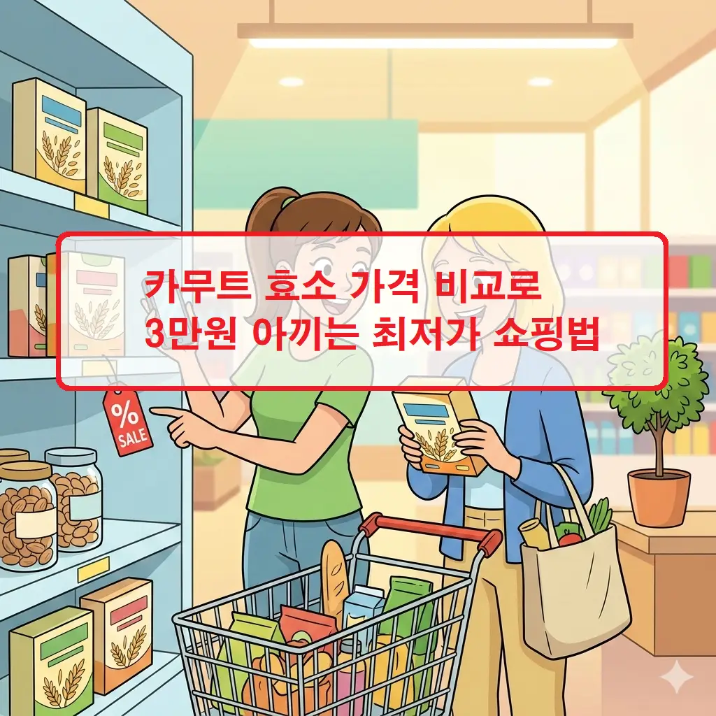 카무트 효소 가격 비교 사이트에서 최저가 쇼핑 혜택과 할인가를 확인하는 화면