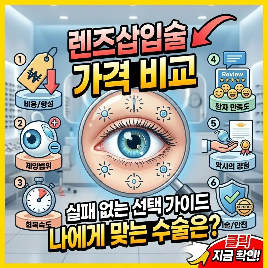 렌즈삽입술 가격 비교 방법과 실패 없는 병원 선택 가이드를 소개하는 안과 의료 정보 썸네일