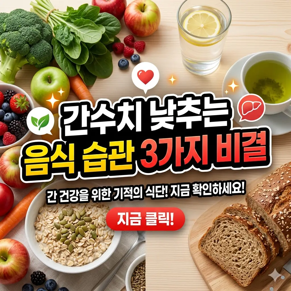 간수치 낮추는 음식 습관 3가지 비결을 정리한 간 건강 관리 정보 썸네일