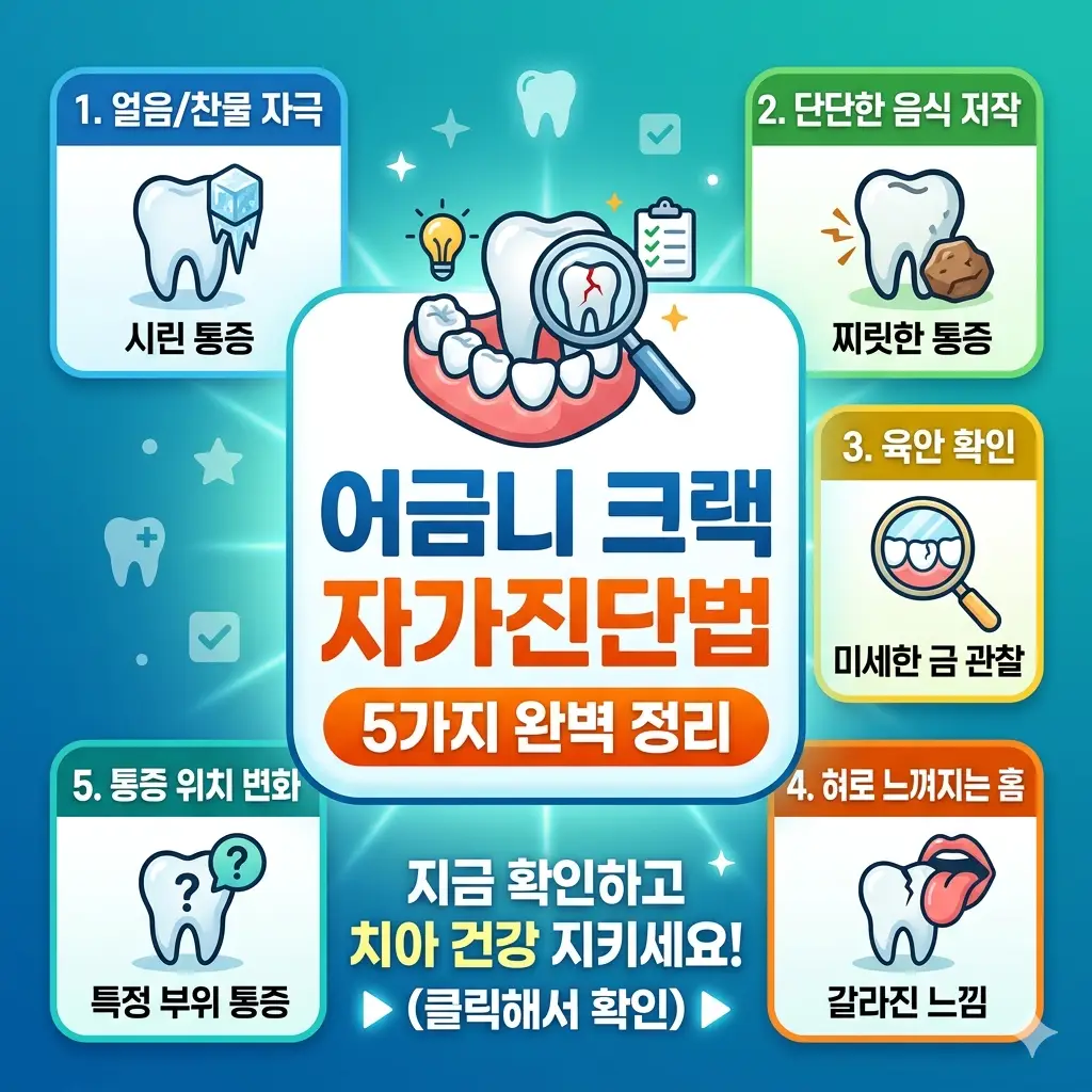 어금니 크랙 자가진단법 5가지 완벽 정리 1 어금니 크랙 자가진단법 5가지를 완벽 정리해 치아 균열을 조기에 발견하는 방법을 안내하는 치과 정보 썸네일