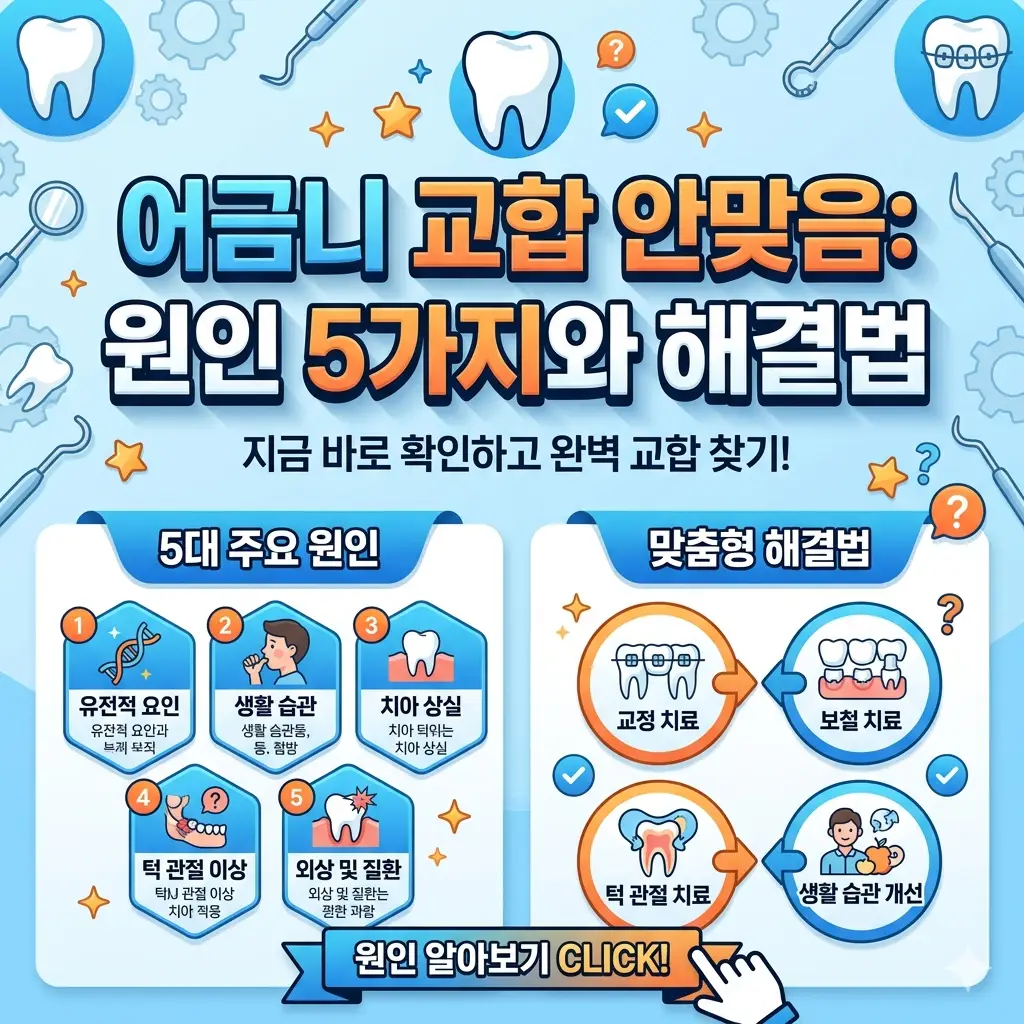 어금니 교합 안맞음 원인 5가지와 해결법을 설명하는 치과 건강 정보 썸네일