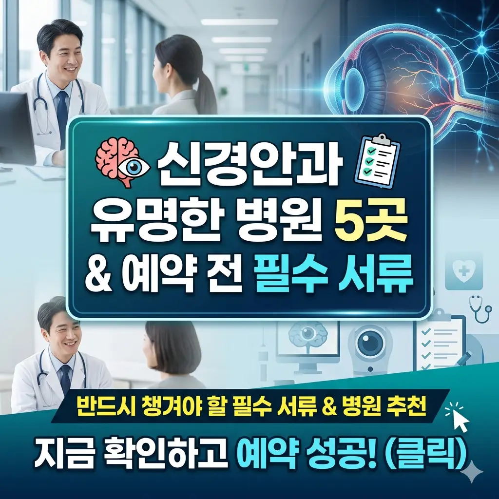 신경안과 유명한 병원 5곳과 예약 전 필수 서류를 안내하는 의료 정보 썸네일