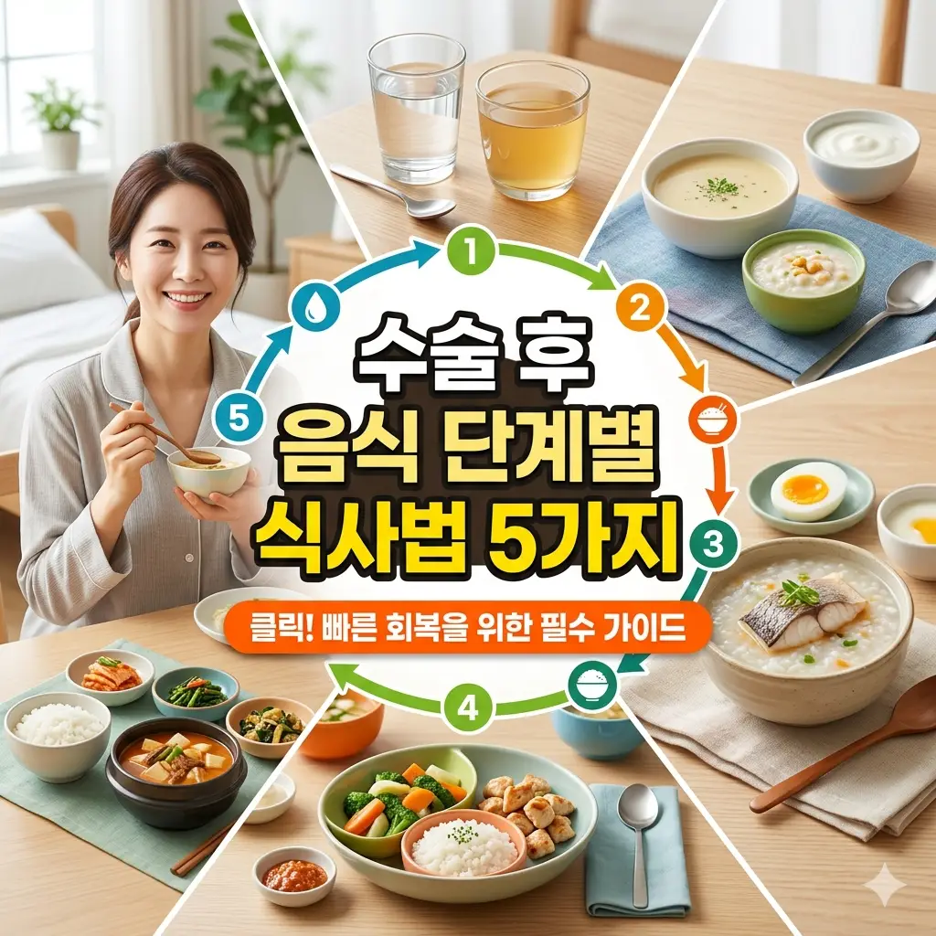 수술 후 회복 음식으로 단계별 식사법을 안내하는 건강 정보 썸네일