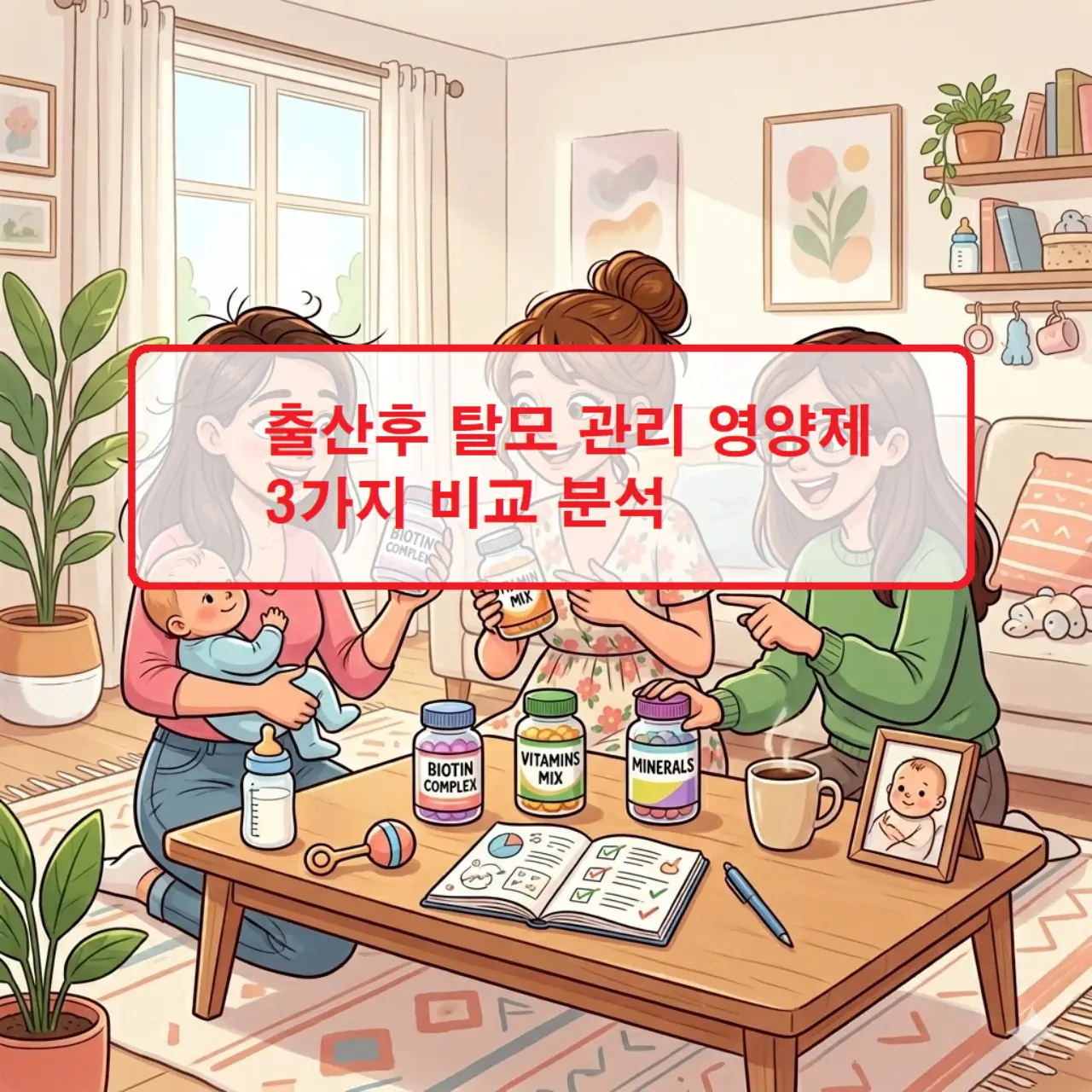 출산후 탈모 관리 영양제 3가지 비교 분석 1 출산후 탈모 관리 영양제 3종을 비교 분석하여 탈모 예방에 도움을 주는 건강 보조제 이미지