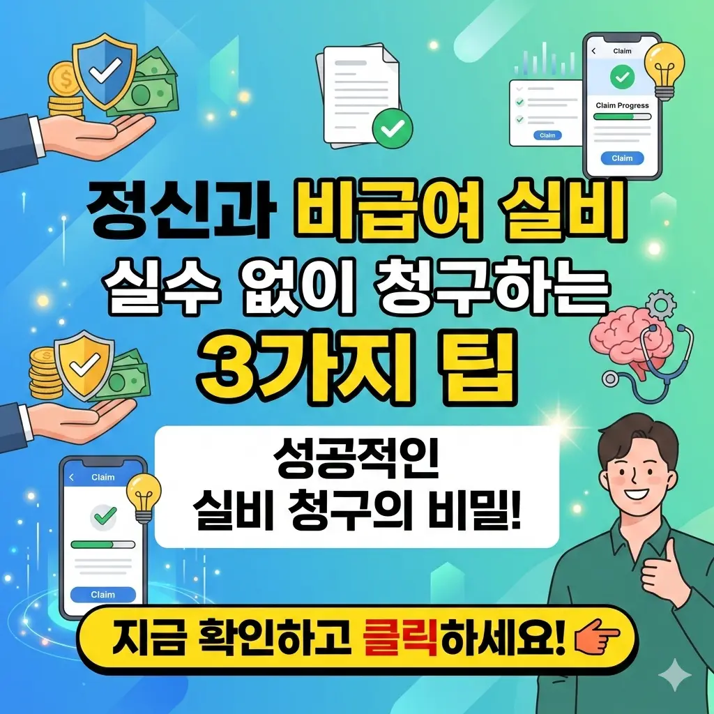 정신과 비급여 실비 청구 방법과 실수 없이 보험금을 받는 3가지 팁을 안내하는 정보성 썸네일