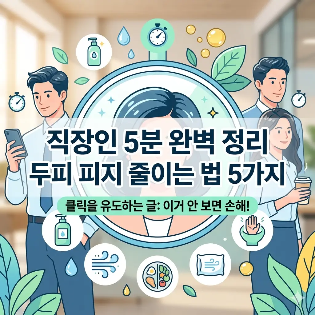 두피 피지 줄이는 법 5가지를 직장인 눈높이에 맞게 정리한 두피 건강 정보 썸네일