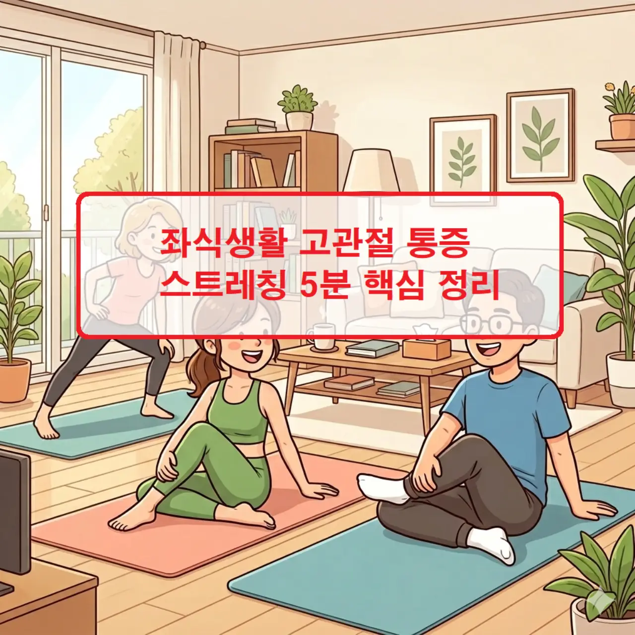 좌식생활 고관절 통증 스트레칭 5분 핵심 동작을 따라 하기 쉽게 설명하는 건강 운동 가이드 이미지