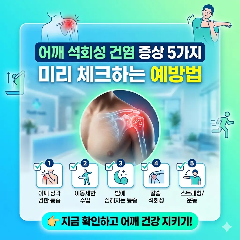 어깨 석회성 건염 증상 5가지와 미리 체크하는 예방법을 소개하는 정형외과 건강 정보 썸네일