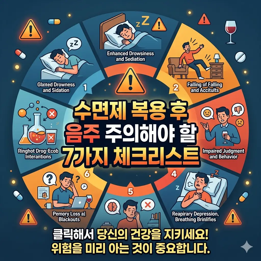 수면제 복용후 음주 시 주의해야 할 7가지 체크리스트를 정리한 의약 안전 정보 썸네일