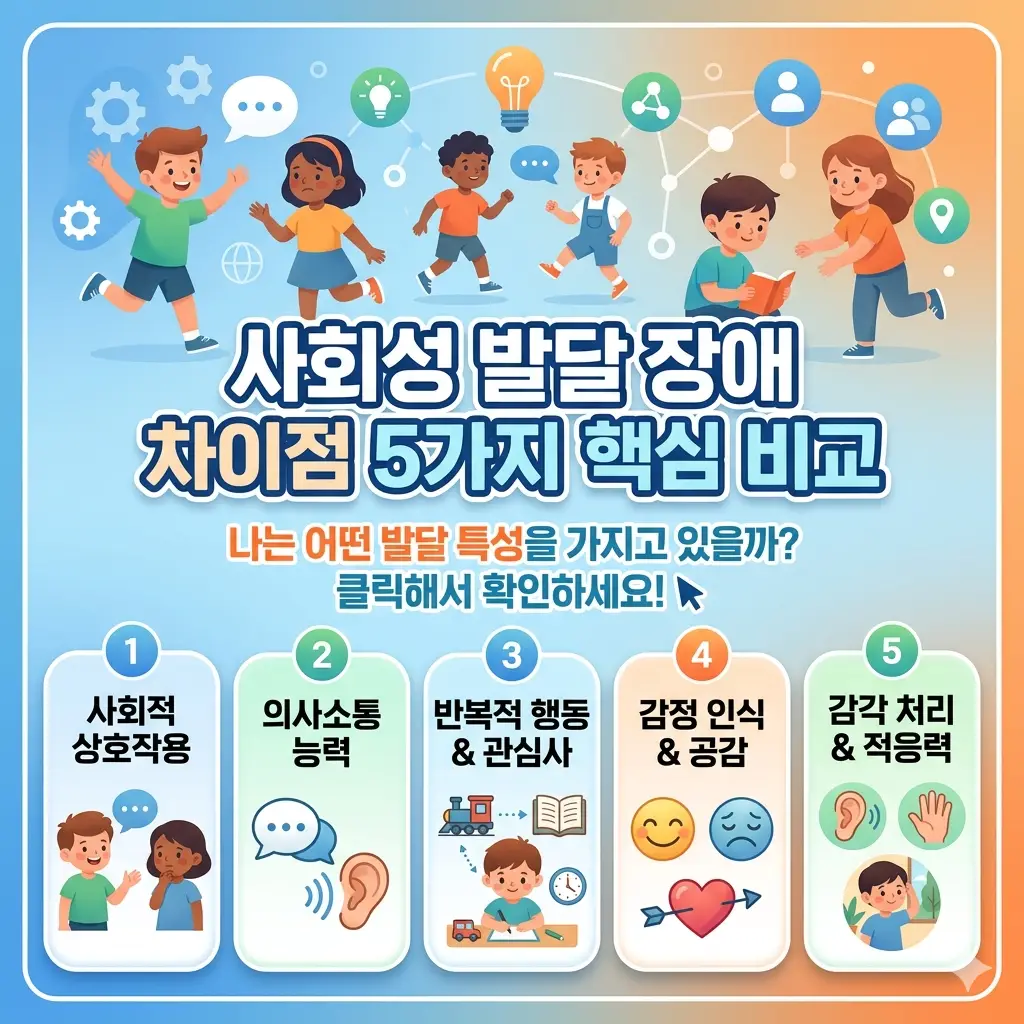 사회성 발달 장애 차이점 5가지를 핵심만 골라 비교 정리한 발달 정보 안내 썸네일