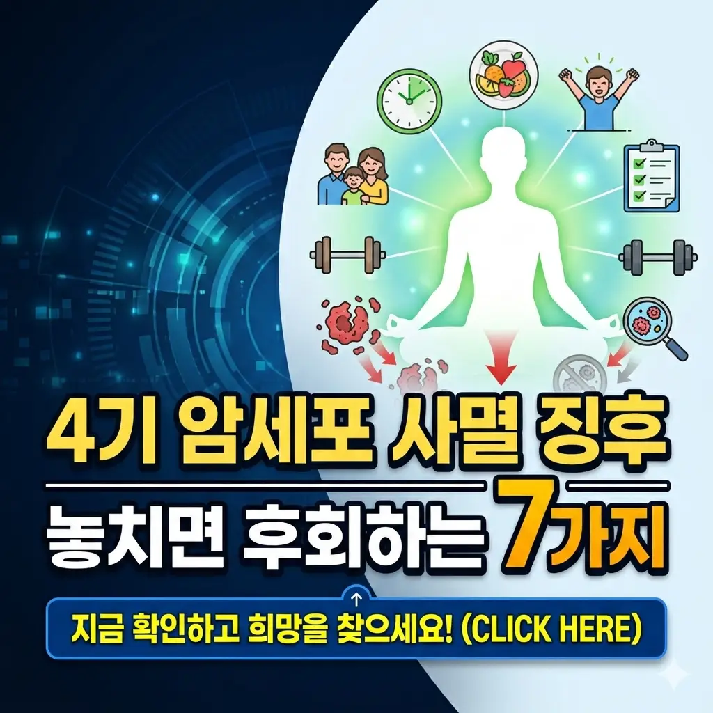 4기 암세포 사멸 징후 7가지를 설명하는 건강 정보 썸네일 이미지