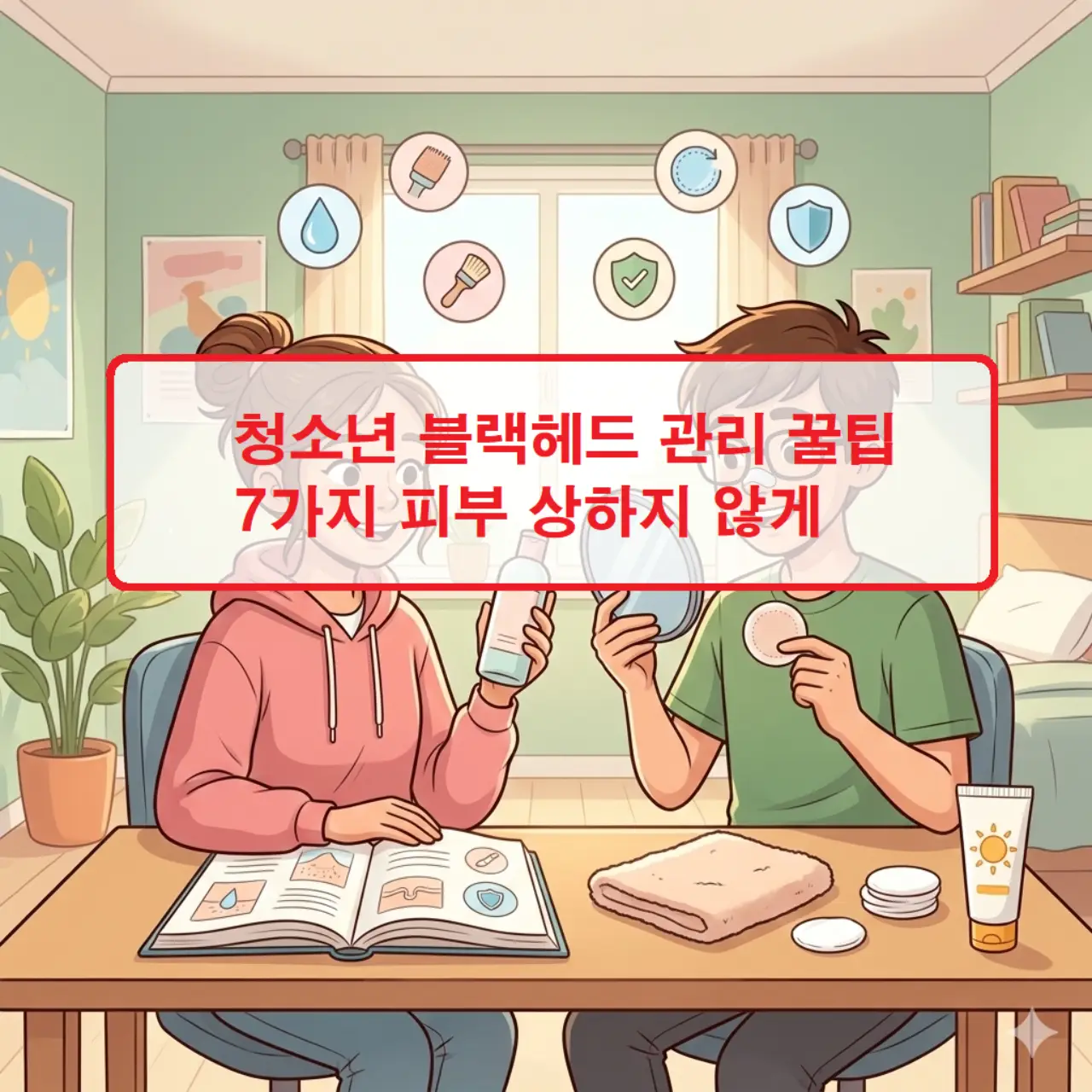 청소년 블랙헤드 관리를 위해 피부 자극을 최소화하며 코의 피지를 제거하는 올바른 세안 방법 이미지