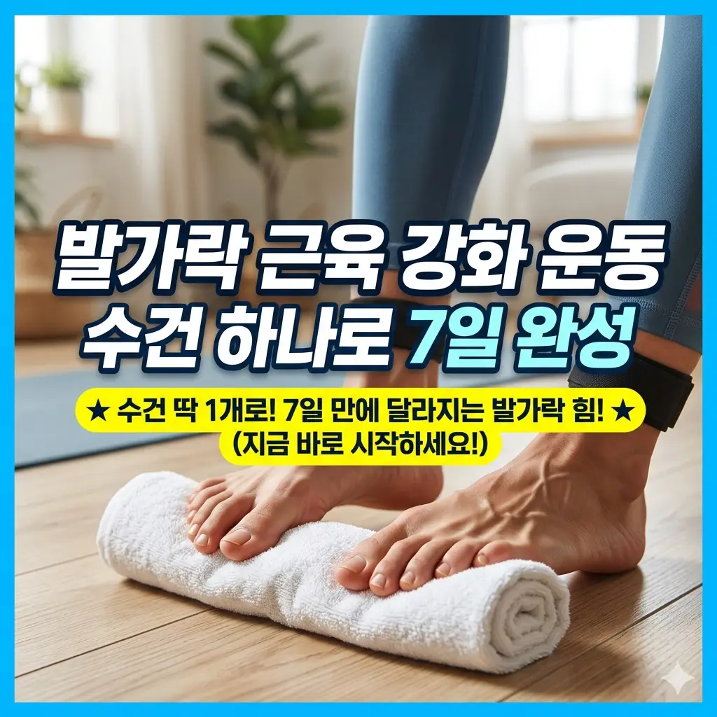 수건을 활용해 집에서 간편하게 실천하는 발가락 근육 강화 운동 방법 안내 이미지