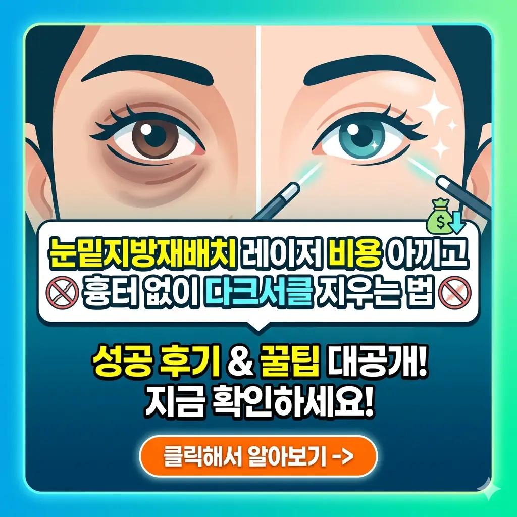 눈밑지방재배치 레이저 비용을 아끼면서 흉터 없이 다크서클을 개선하는 방법을 안내하는 성형 정보 썸네일